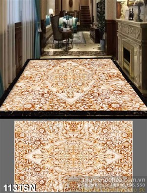 Tranh thảm sàn 3D hoa văn đá