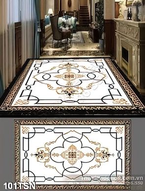 Tranh thảm sàn hoa văn gạch đẹp