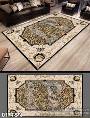 Tranh thảm sàn hoa văn rồng trang trí