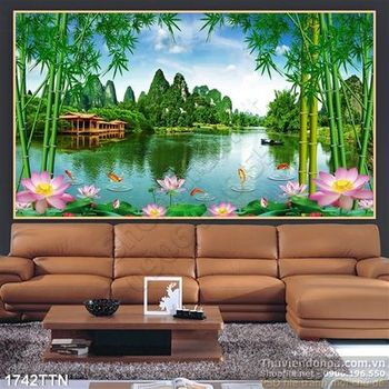 Tranh psd sơn thủy hữu tình in 3D đẹp nhất