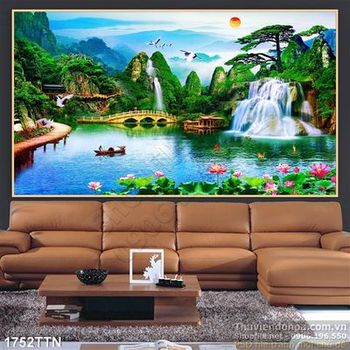 Tranh wall sơn thủy nghệ thuật in uv