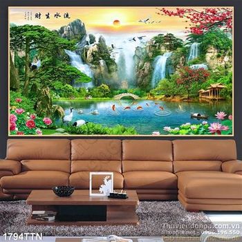 Tranh phong cảnh hữu tình nghệ thuật in 3D