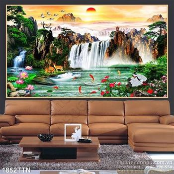 Tranh thư pháp phong thủy nghệ thuật in uv