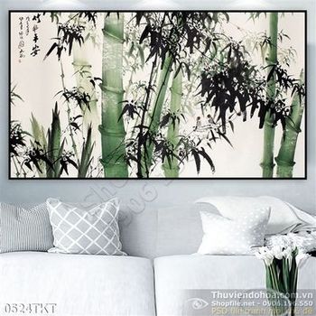 Tranh thư pháp cây trúc