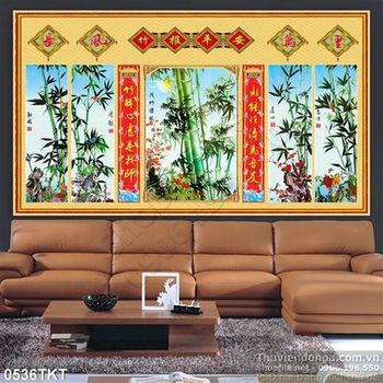 Tranh thư pháp cây trúc