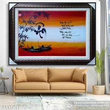 Tranh thư pháp làng quê