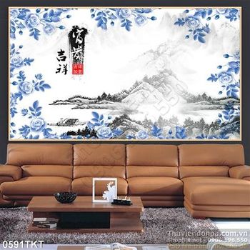 Tranh thư pháp sơn thủy