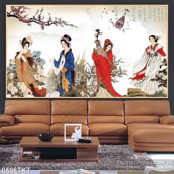 Tranh thư pháp tứ đại mỹ nhân