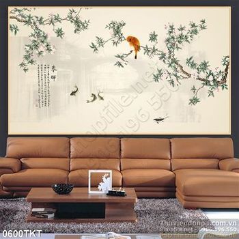 Tranh thư pháp cây trúc