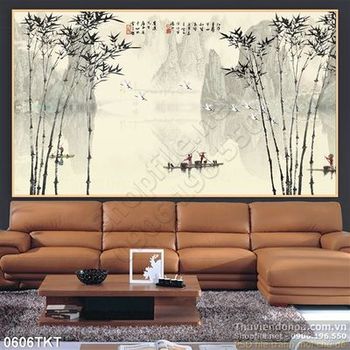 Tranh thư pháp làng quê