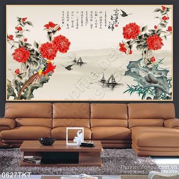 Tranh thư pháp hoa phong thủy