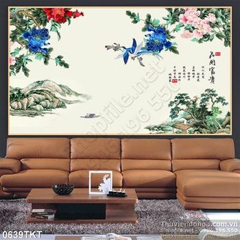 Tranh thư pháp hoa phong thủy