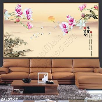 Tranh thư pháp hoa sứ