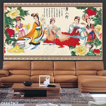 Tranh thư pháp tứ đại mỹ nhân