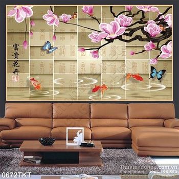 Tranh kim tiền hoa sứ nghệ thuật