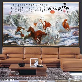 Tranh thư pháp mã đáo thành công