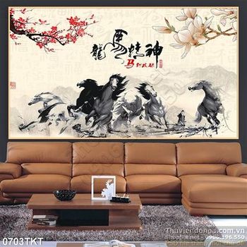 Tranh thư pháp mã đáo thành công 