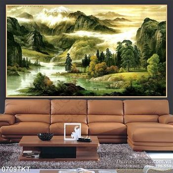 Tranh kim tiền phong cảnh trang trí