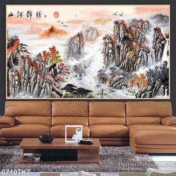 Tranh thư pháp sơn thủy trang trí 