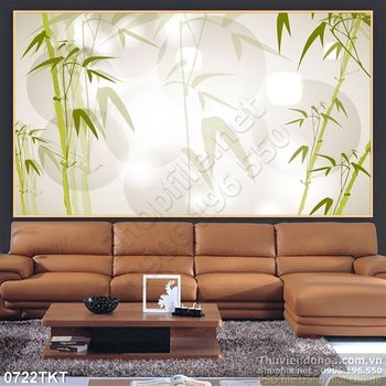 Tranh thư pháp cây trúc dán tường