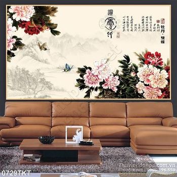 Tranh thư pháp hoa mẫu nghệ thuật