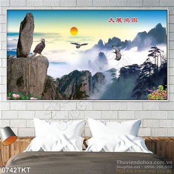 Tranh thư pháp sơn thủy nghệ thuật