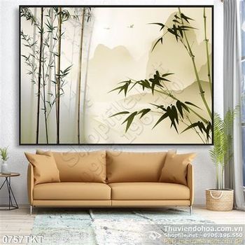 Tranh thư pháp cây trúc phong thủy