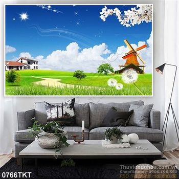 Tranh thư pháp làng quê