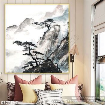 Tranh thư pháp sơn thủy trang trí