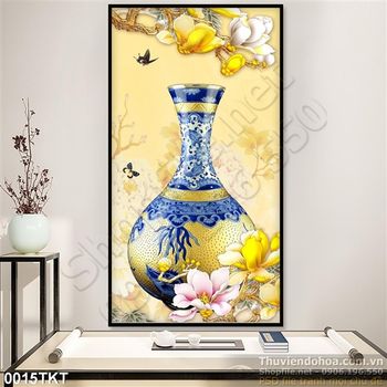 Tranh kim tiền bình hoa cổ điển