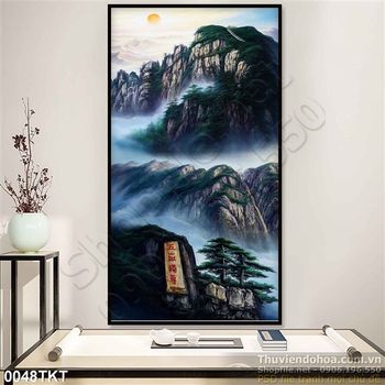 Tranh thư pháp sơn thủy nghệ thuật