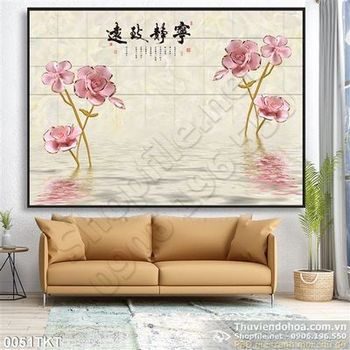 Tranh thư pháp hoa trang trí tường