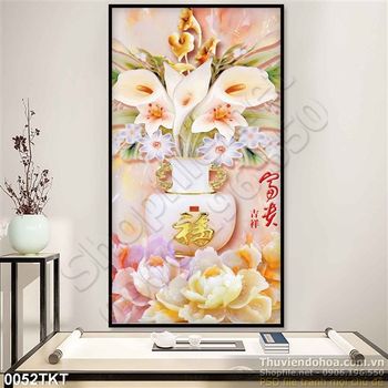 Tranh thư pháp giả ngọc trang trí tường