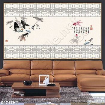 Tranh thư pháp cá chép nghệ thuật