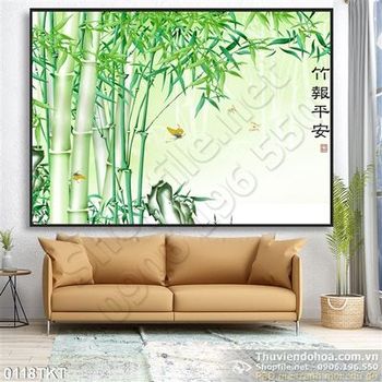 Tranh thư pháp cây tre nghệ thuật