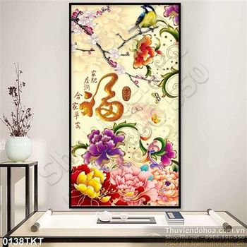 Tranh thư pháp hoa trang trí tường