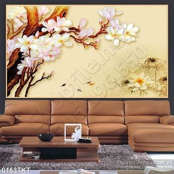 Tranh kim tiền hoa Đại và cá chép