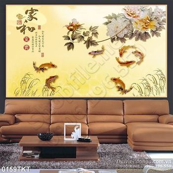 Tranh kim tiền cá chép phong thủy