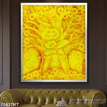 Tranh kim tiền cây vàng phong thủy