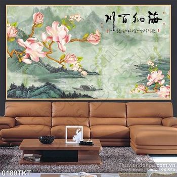 Tranh thư pháp hoa và sơn thủy