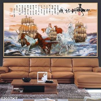 Tranh thư pháp thuận buồm xuôi gió