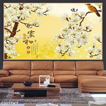 Tranh kim tiền hoa sứ thư pháp