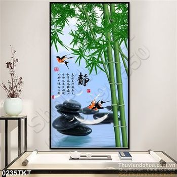 Tranh thư pháp cây tre