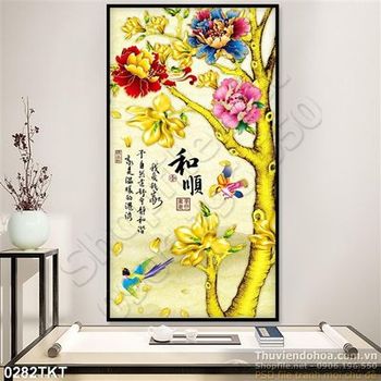 Tranh kim tiền thư pháp phong thủy