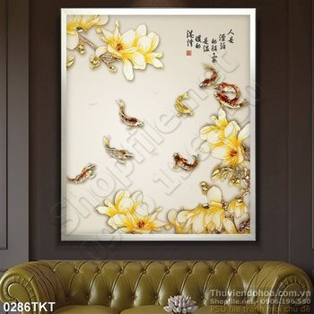 Tranh kim tiền cá chép phong thủy