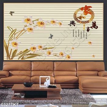 Tranh kim tiền hoa lan nghệ thuật