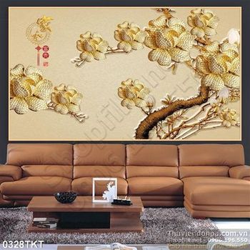 Tranh kim tiền hoa mai treo tường