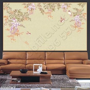 Tranh thư pháp hoa dán tường