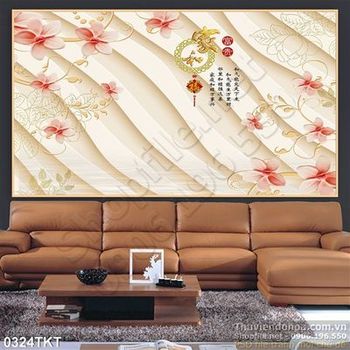 Tranh thư pháp hoa dán tường