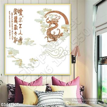 Tranh thư pháp rồng trang trí nội thất